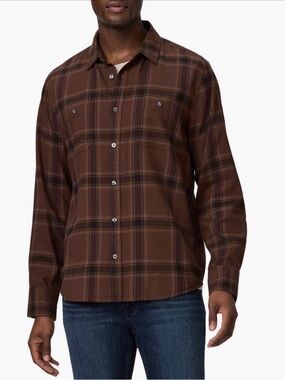 NWT PAIGE Everett Plaid Flannel Button-Up Shirt Weathered Brick XXL $169